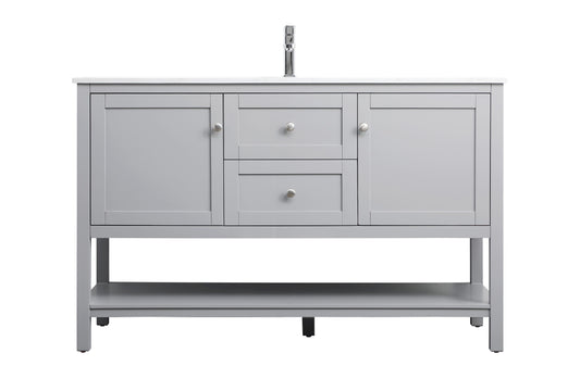 54 Inch Single Bathroom Vanity in Grey - BC2505435GR