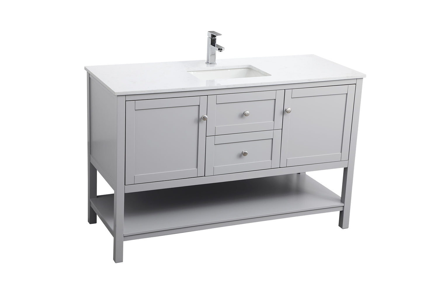 54 Inch Single Bathroom Vanity in Grey - BC2505435GR