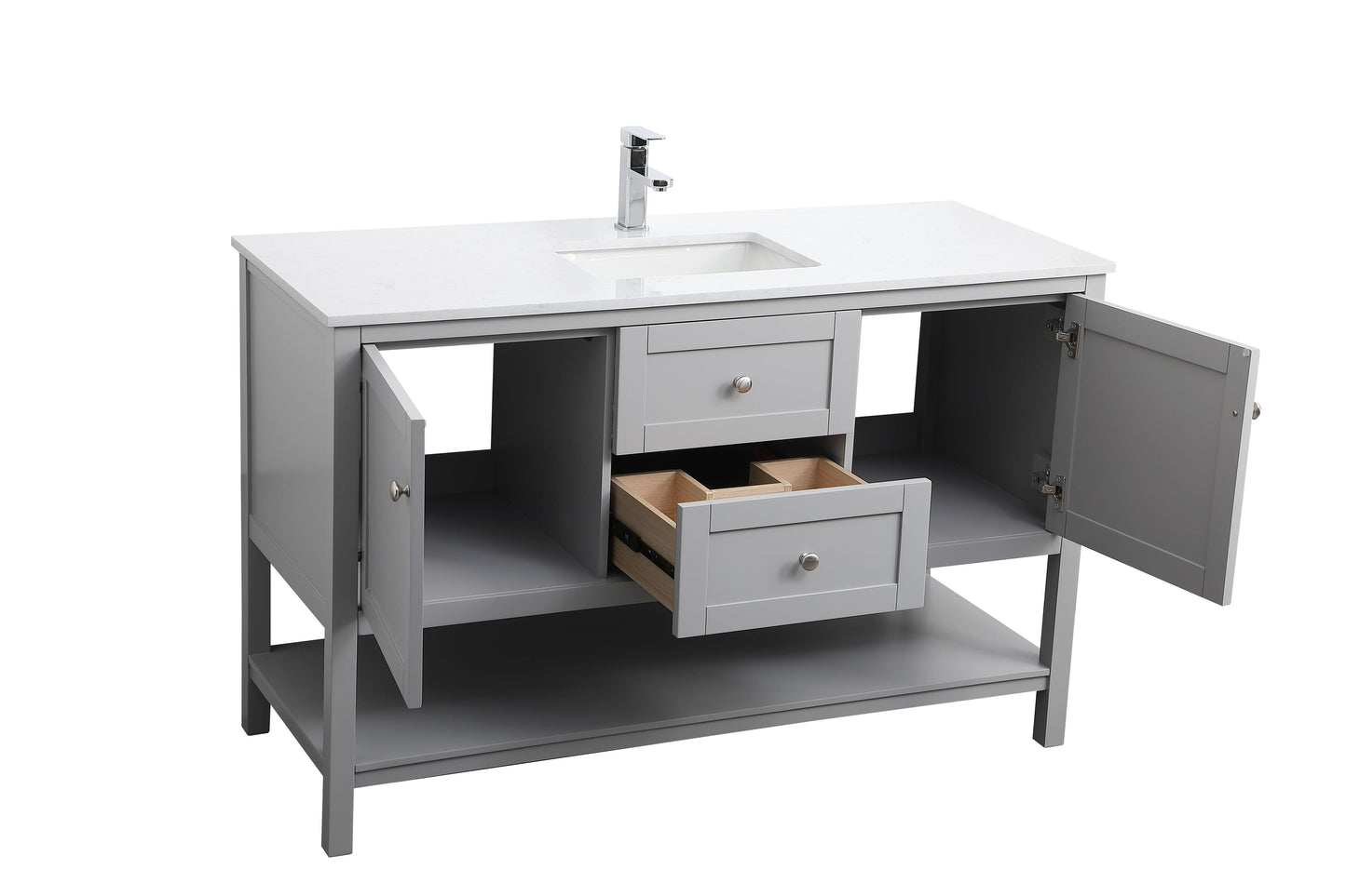 54 Inch Single Bathroom Vanity in Grey - BC2505435GR