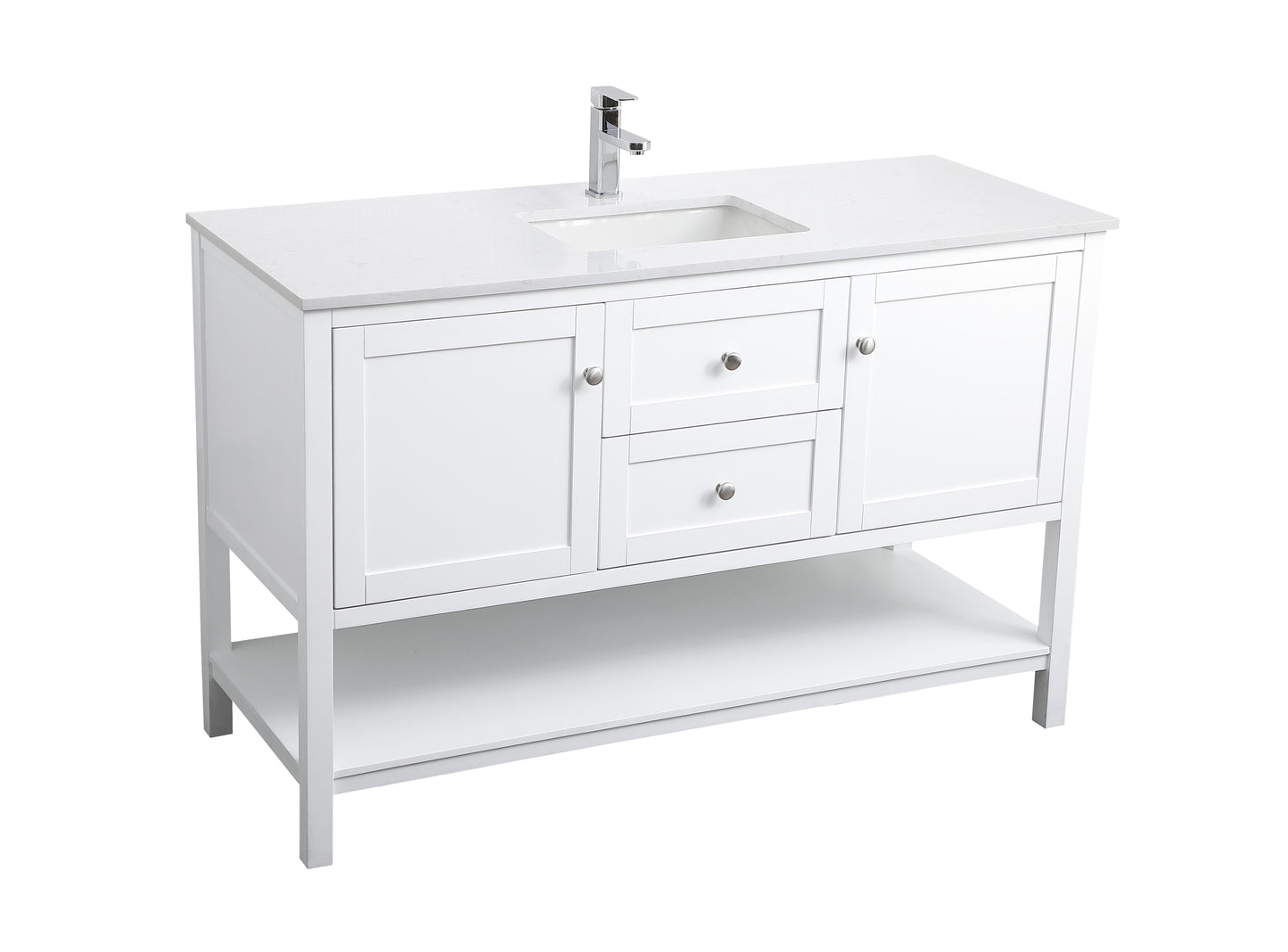 54 Inch Single Bathroom Vanity in White - BC2505435WH