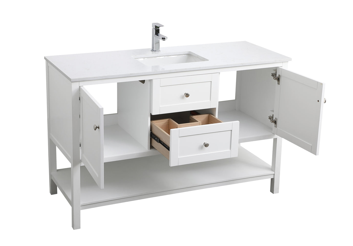 54 Inch Single Bathroom Vanity in White - BC2505435WH