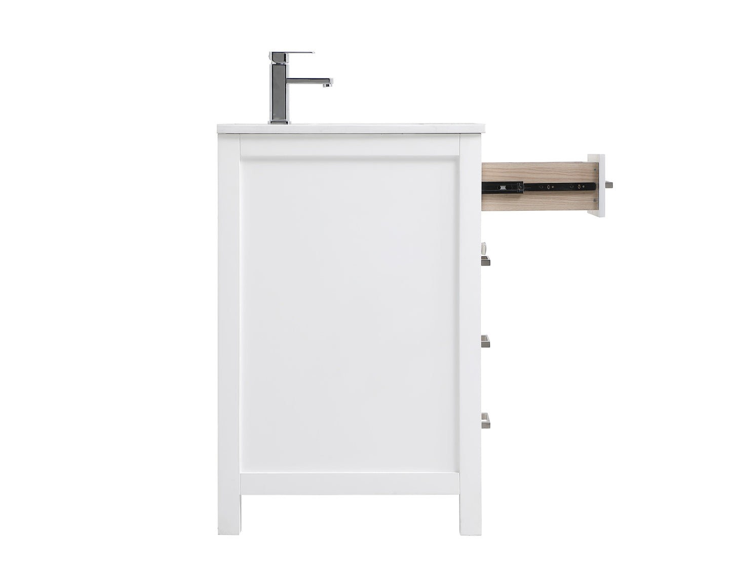 60 Inch Single Bathroom Vanity in White - BC2606034WH