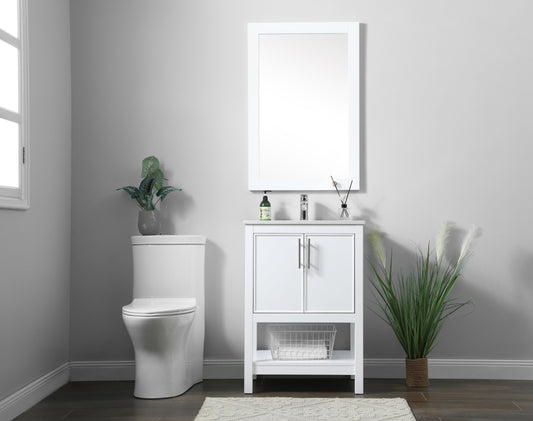 24 Inch Single Bathroom Vanity in White - BC2702434WH