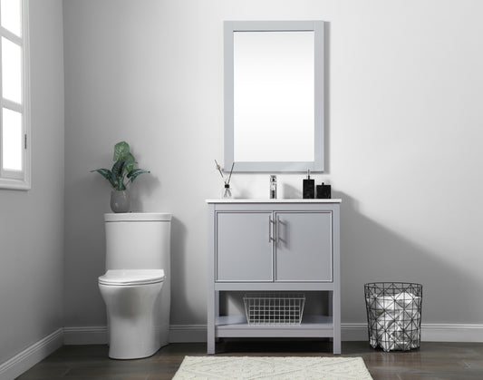 30 Inch Single Bathroom Vanity in Grey - BC2703034GR