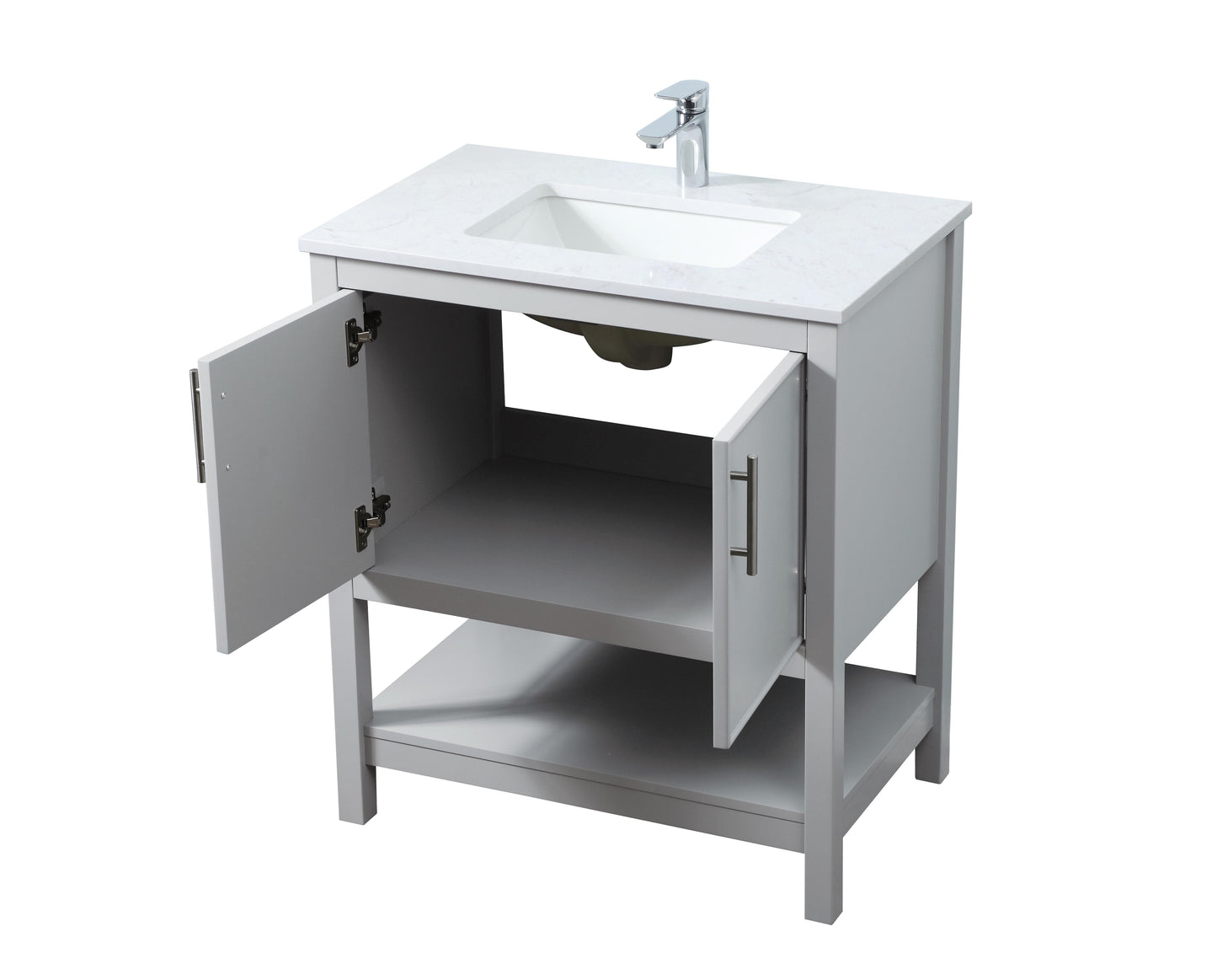 30 Inch Single Bathroom Vanity in Grey - BC2703034GR