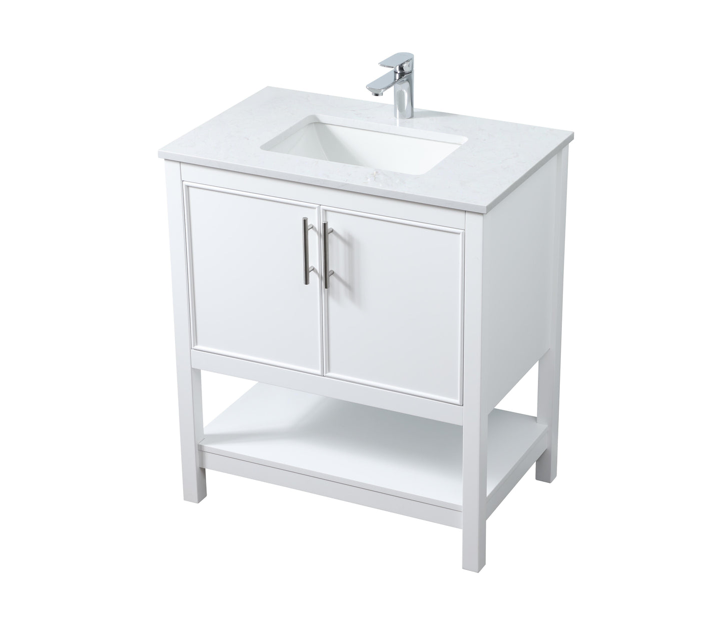 30 Inch Single Bathroom Vanity in White - BC2703034WH