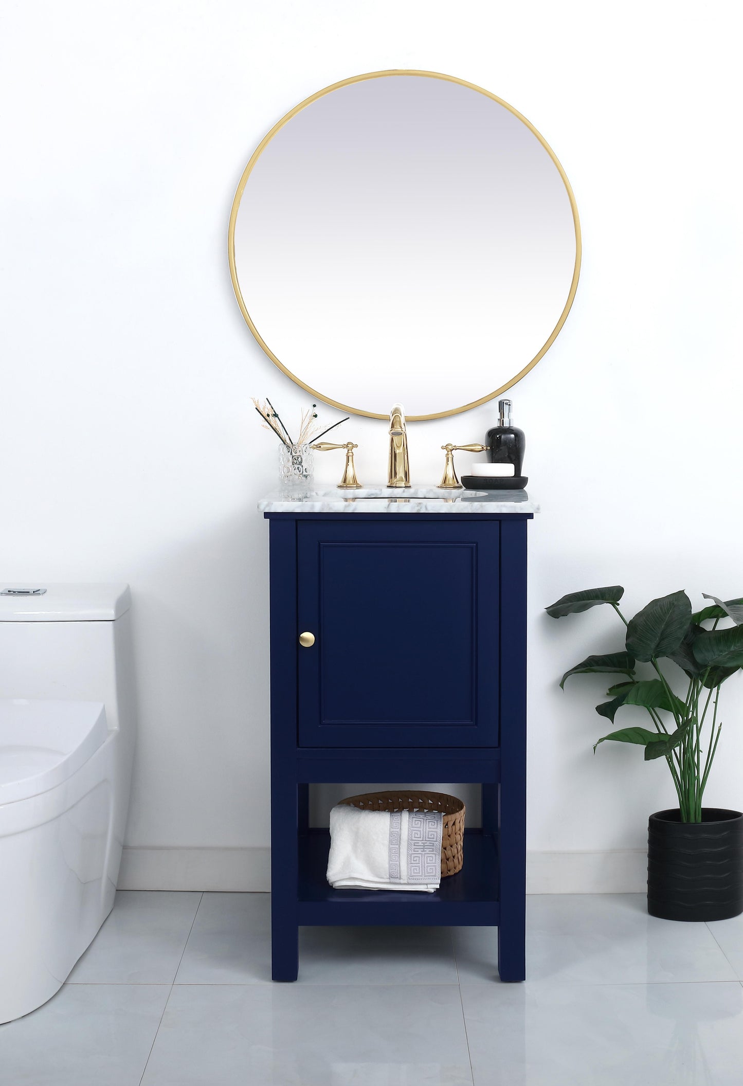 19 inch Single Bathroom Vanity in Blue - BC2801934BL