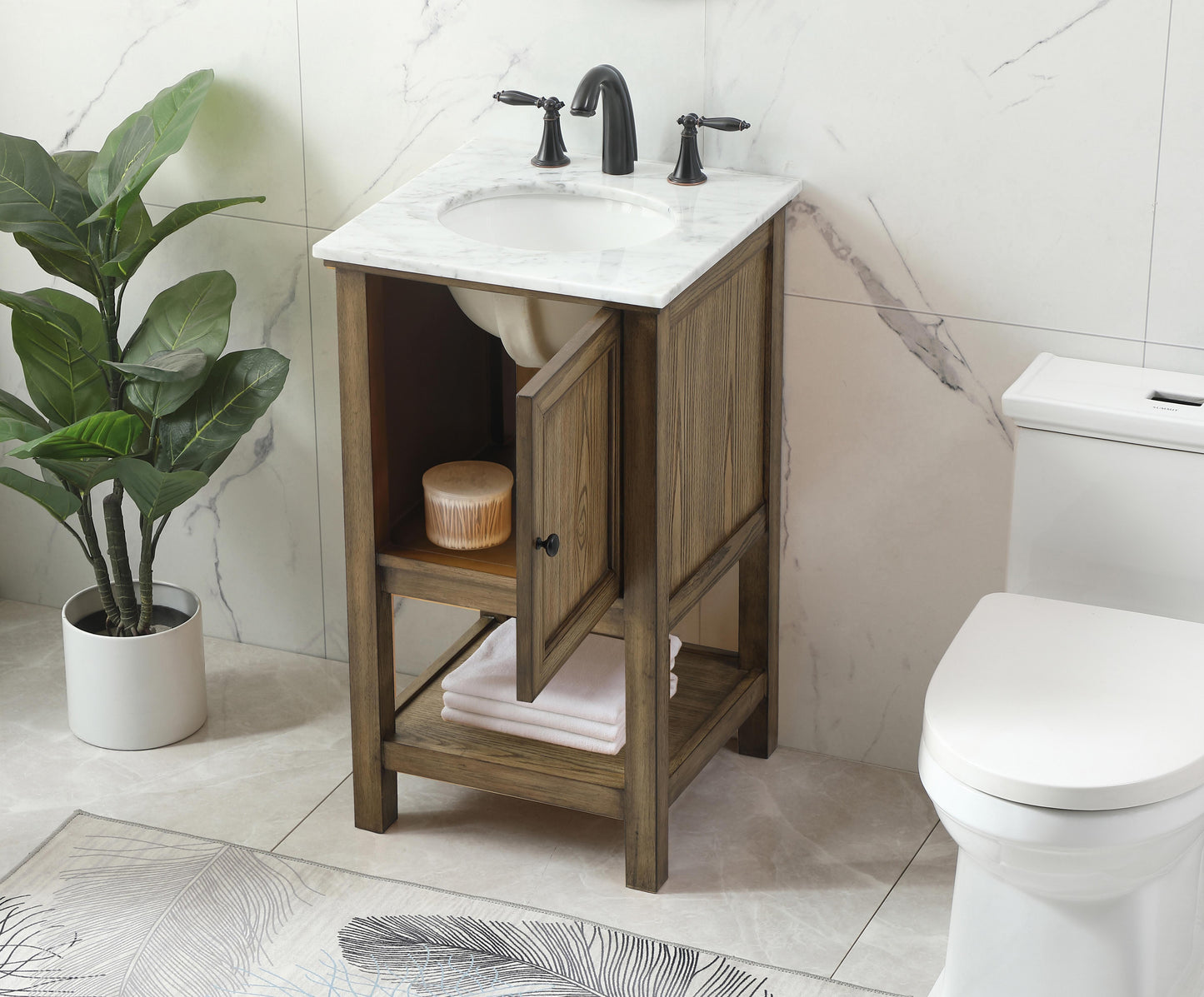 19 inch Single Bathroom Vanity in Driftwood - BC2801934DW