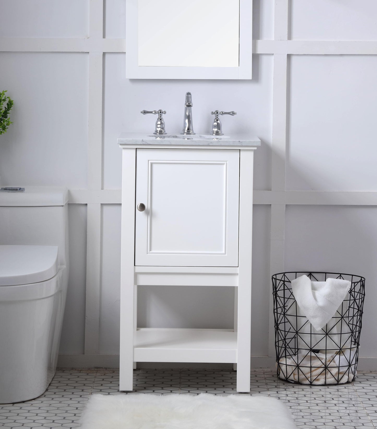 19 in. Single Bathroom Vanity Set in White - BC2801934WH