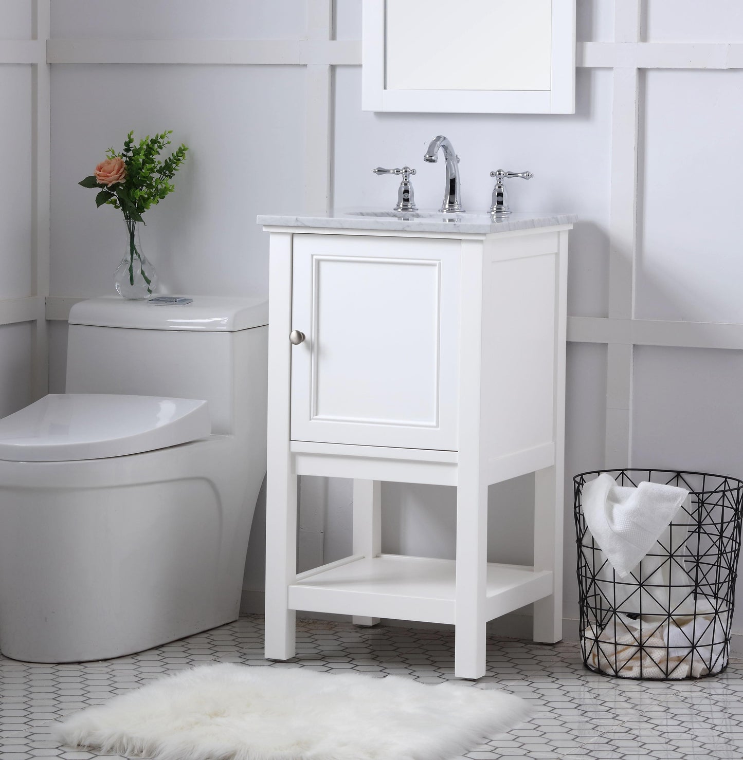 19 in. Single Bathroom Vanity Set in White - BC2801934WH