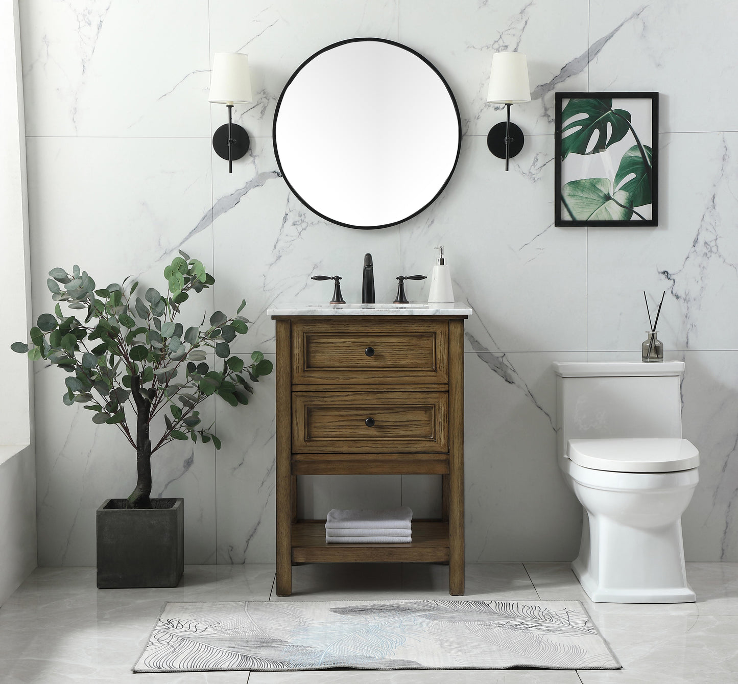 24 inch Single Bathroom Vanity in Driftwood - BC2802434DW