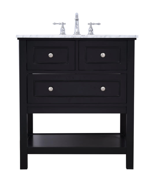 30 in. Single Bathroom Vanity Set in Black - BC2803034BK