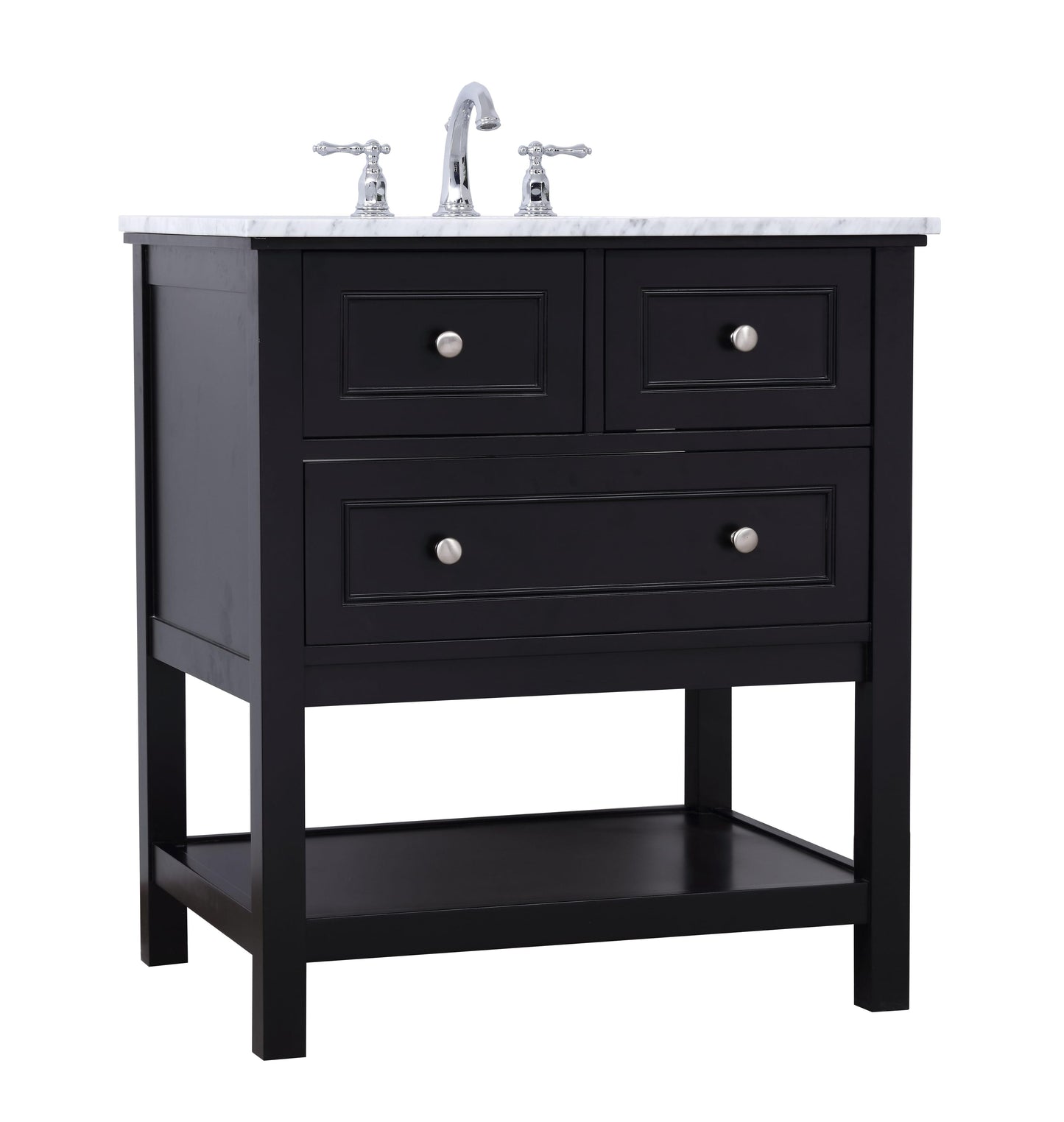 30 in. Single Bathroom Vanity Set in Black - BC2803034BK