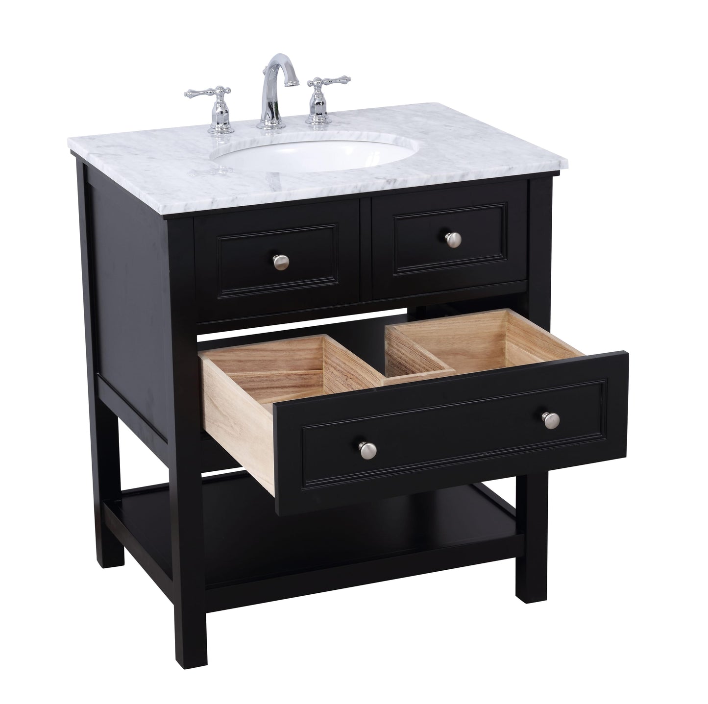 30 in. Single Bathroom Vanity Set in Black - BC2803034BK