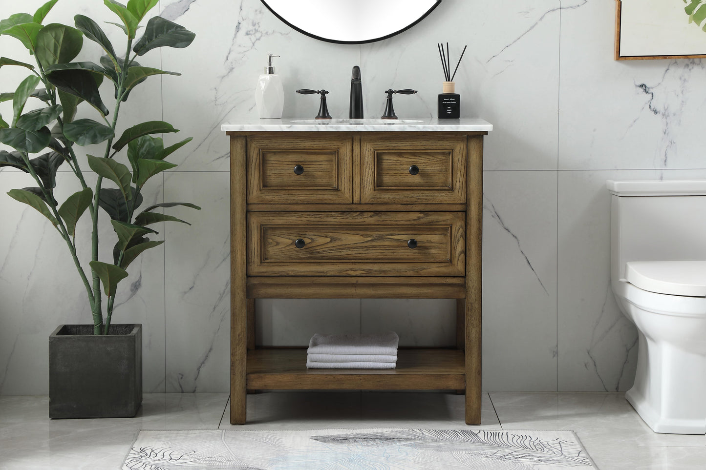 30 inch Single Bathroom Vanity in Driftwood - BC2803034DW