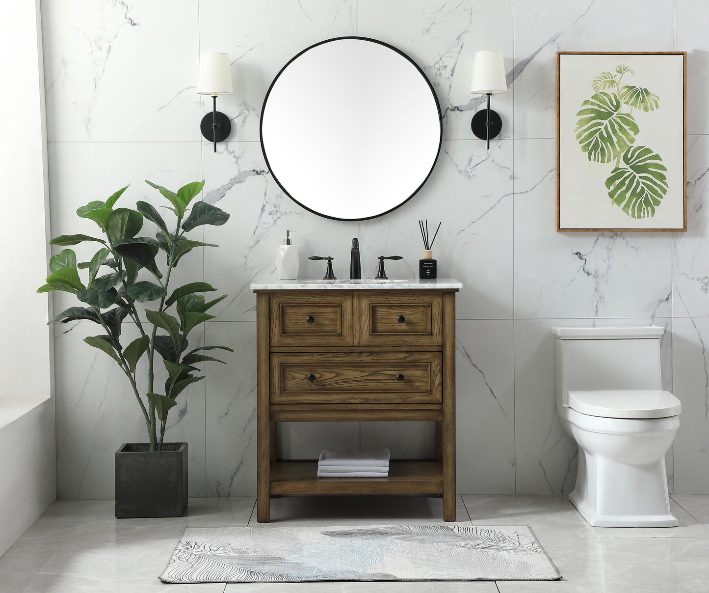 30 inch Single Bathroom Vanity in Driftwood - BC2803034DW