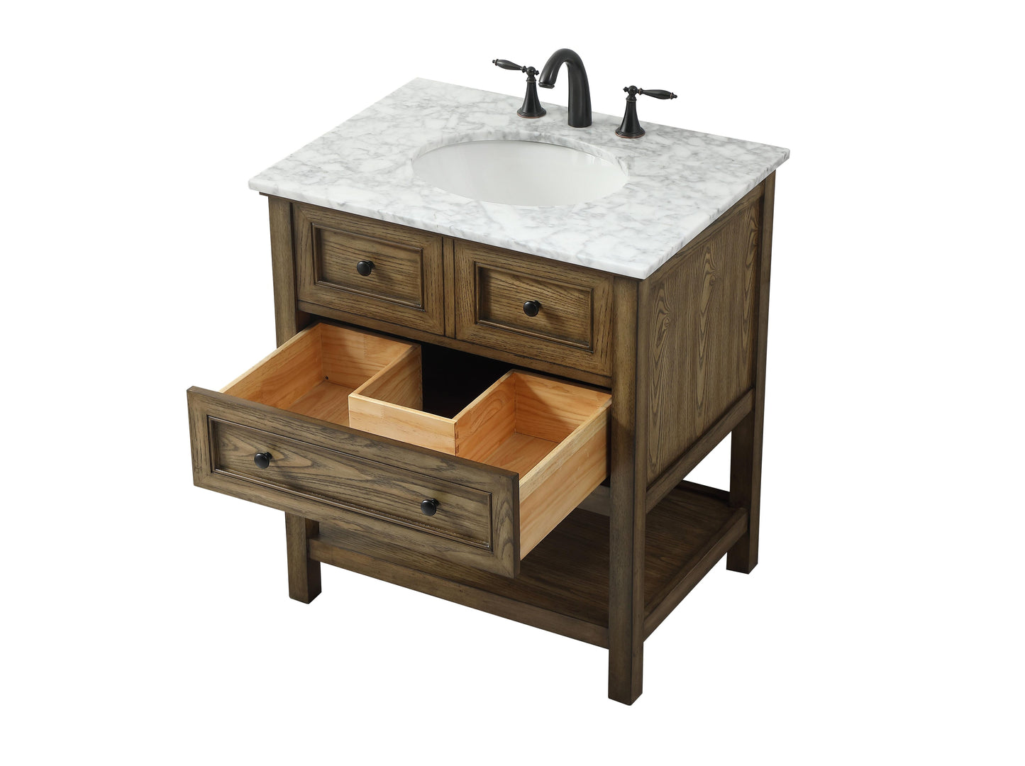 30 inch Single Bathroom Vanity in Driftwood - BC2803034DW