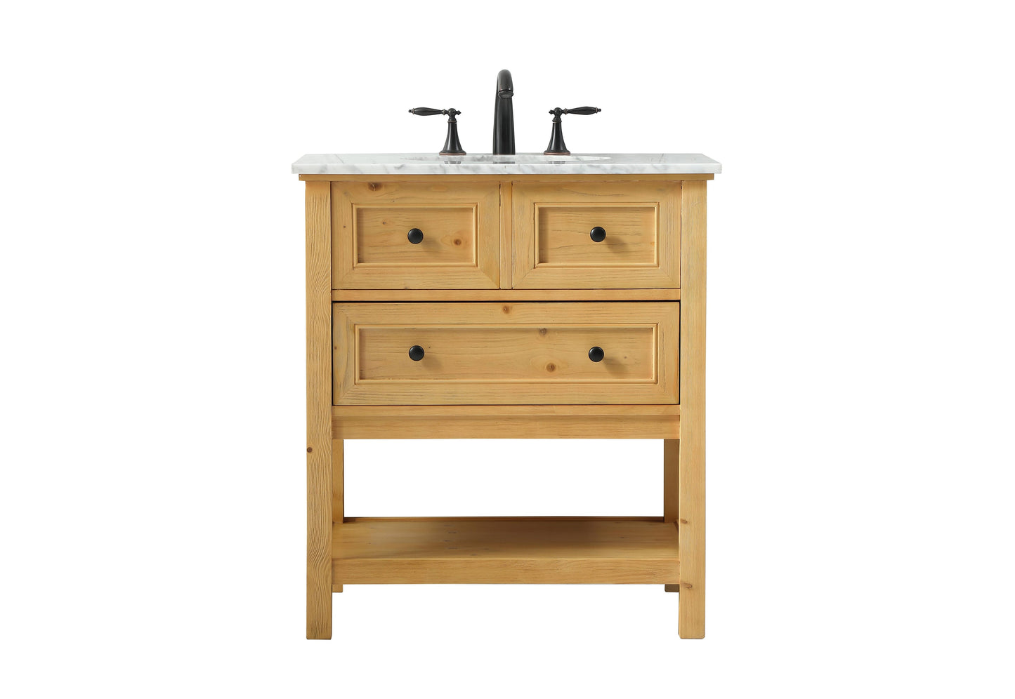 30 inch Single Bathroom Vanity in Natural Wood - BC2803034NW