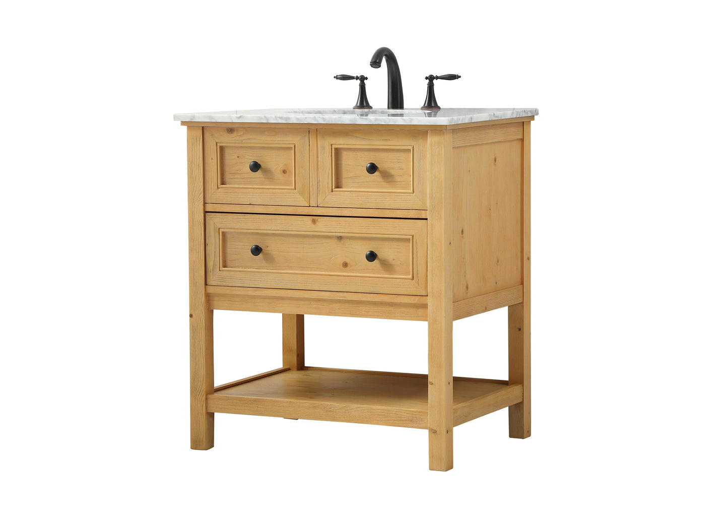 30 inch Single Bathroom Vanity in Natural Wood - BC2803034NW