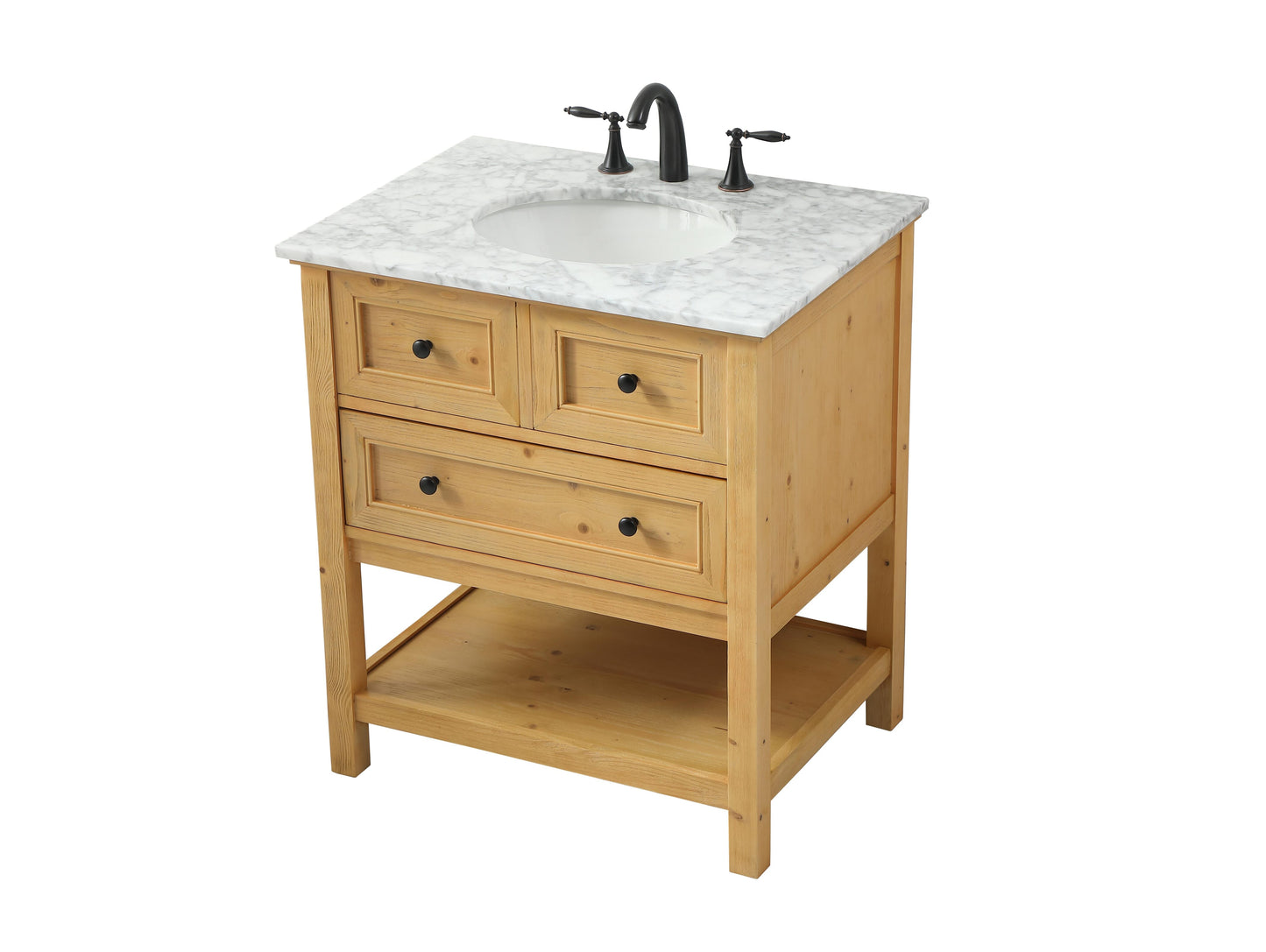 30 inch Single Bathroom Vanity in Natural Wood - BC2803034NW