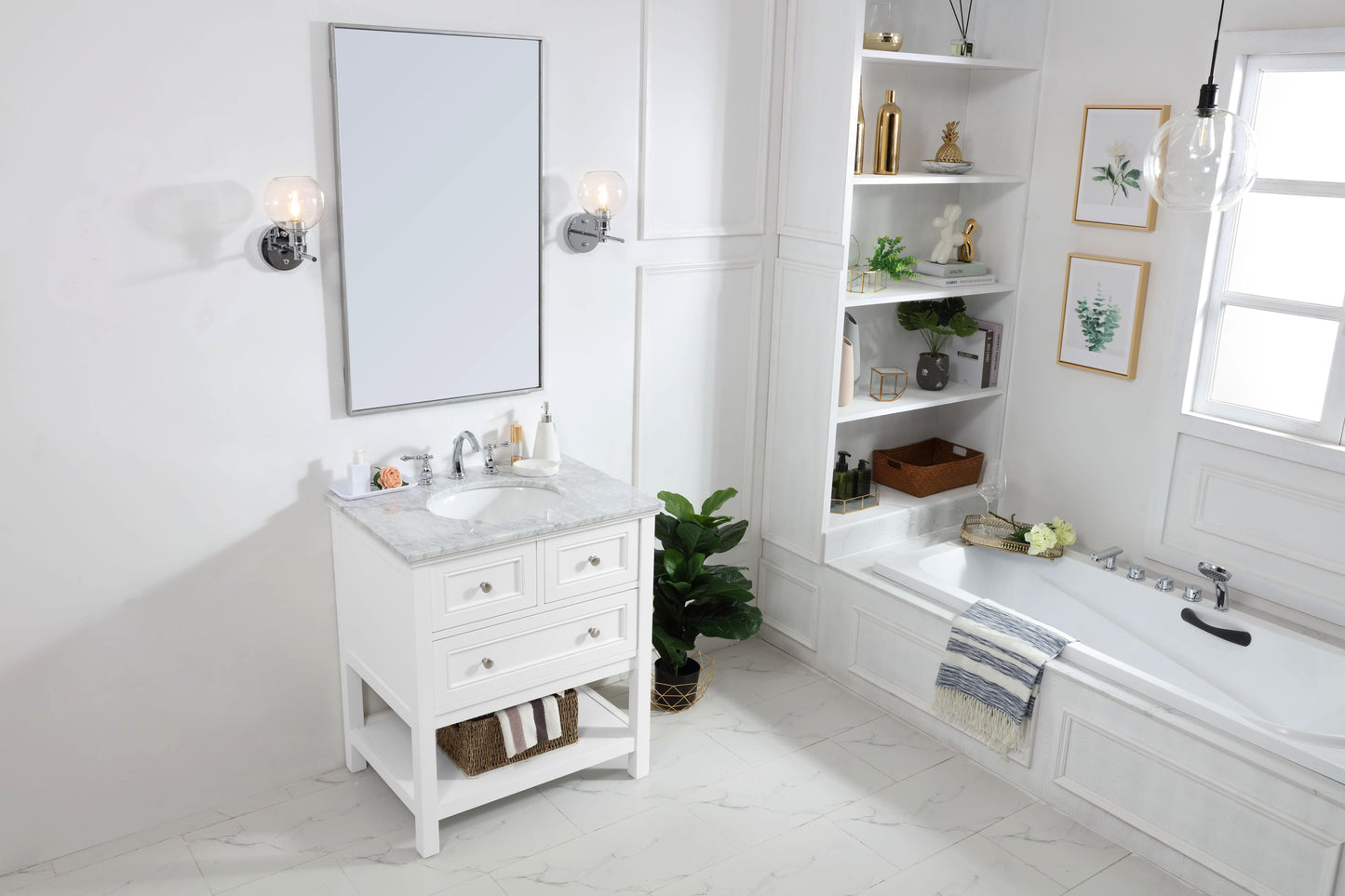 30 in. Single Bathroom Vanity Set in White - BC2803034WH