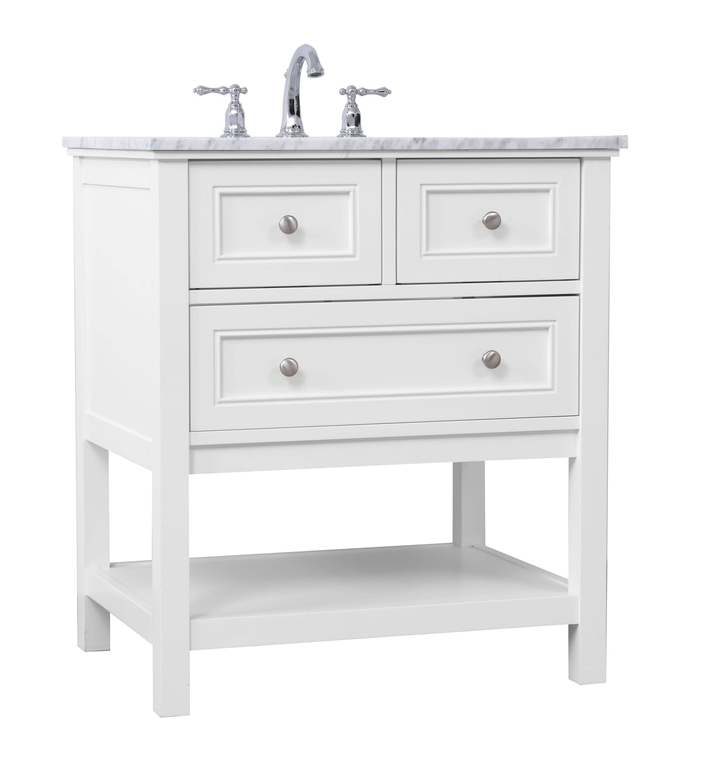 30 in. Single Bathroom Vanity Set in White - BC2803034WH