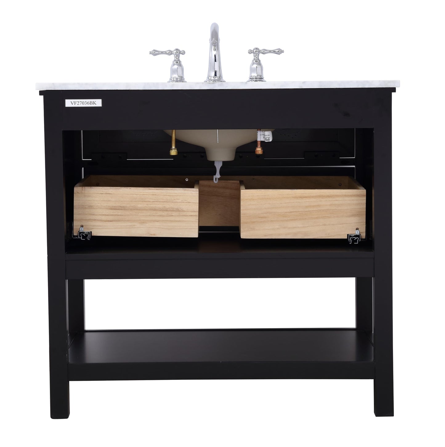 36 in. Single Bathroom Vanity Set in Black - BC2803634BK