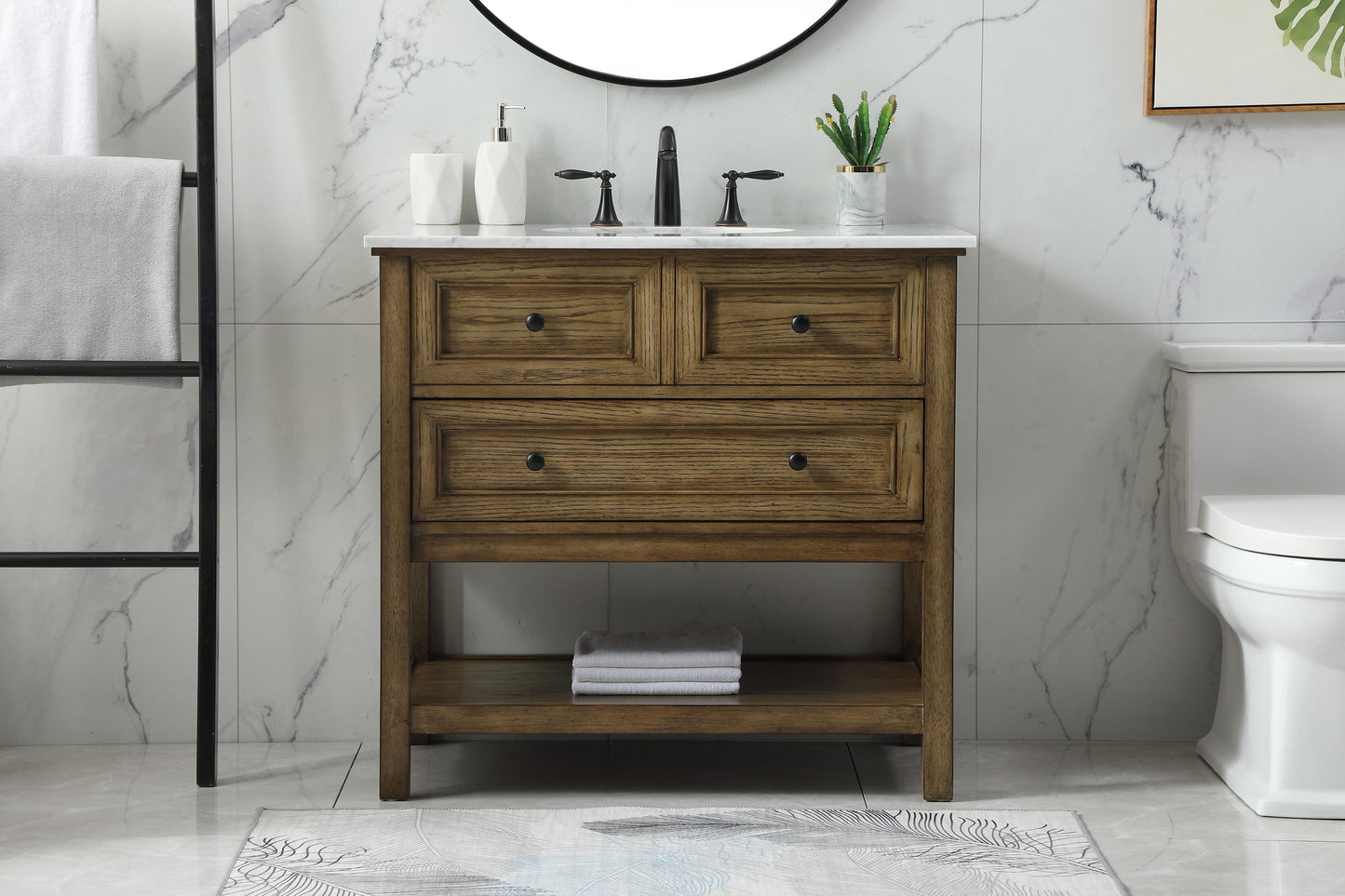 36 inch Single Bathroom Vanity in Driftwood - BC2803634DW