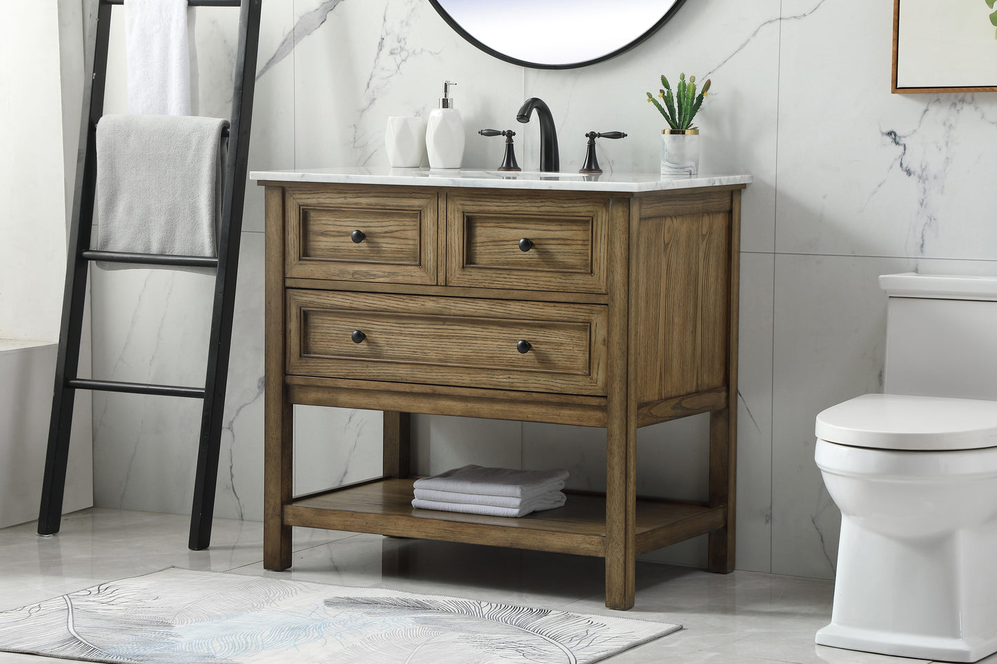 36 inch Single Bathroom Vanity in Driftwood - BC2803634DW