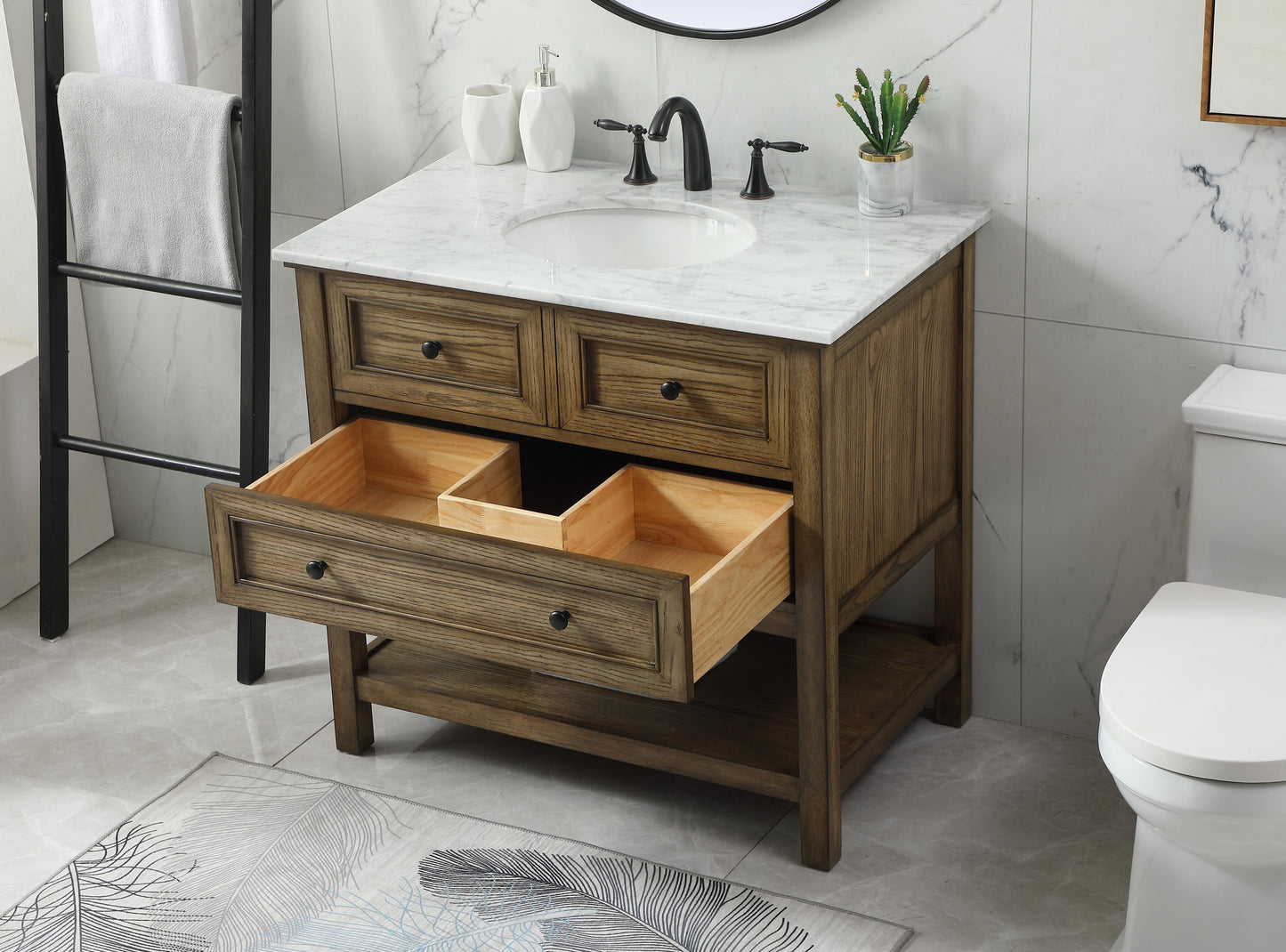 36 inch Single Bathroom Vanity in Driftwood - BC2803634DW