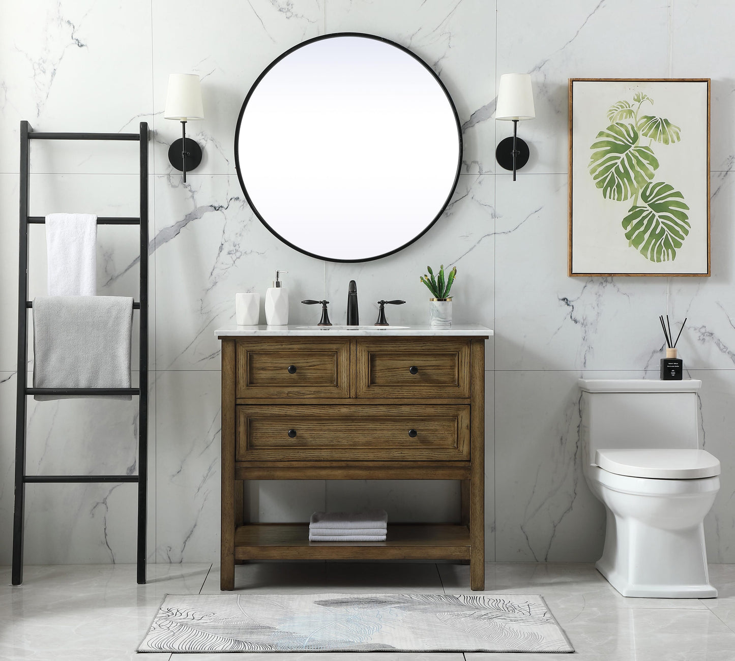 36 inch Single Bathroom Vanity in Driftwood - BC2803634DW