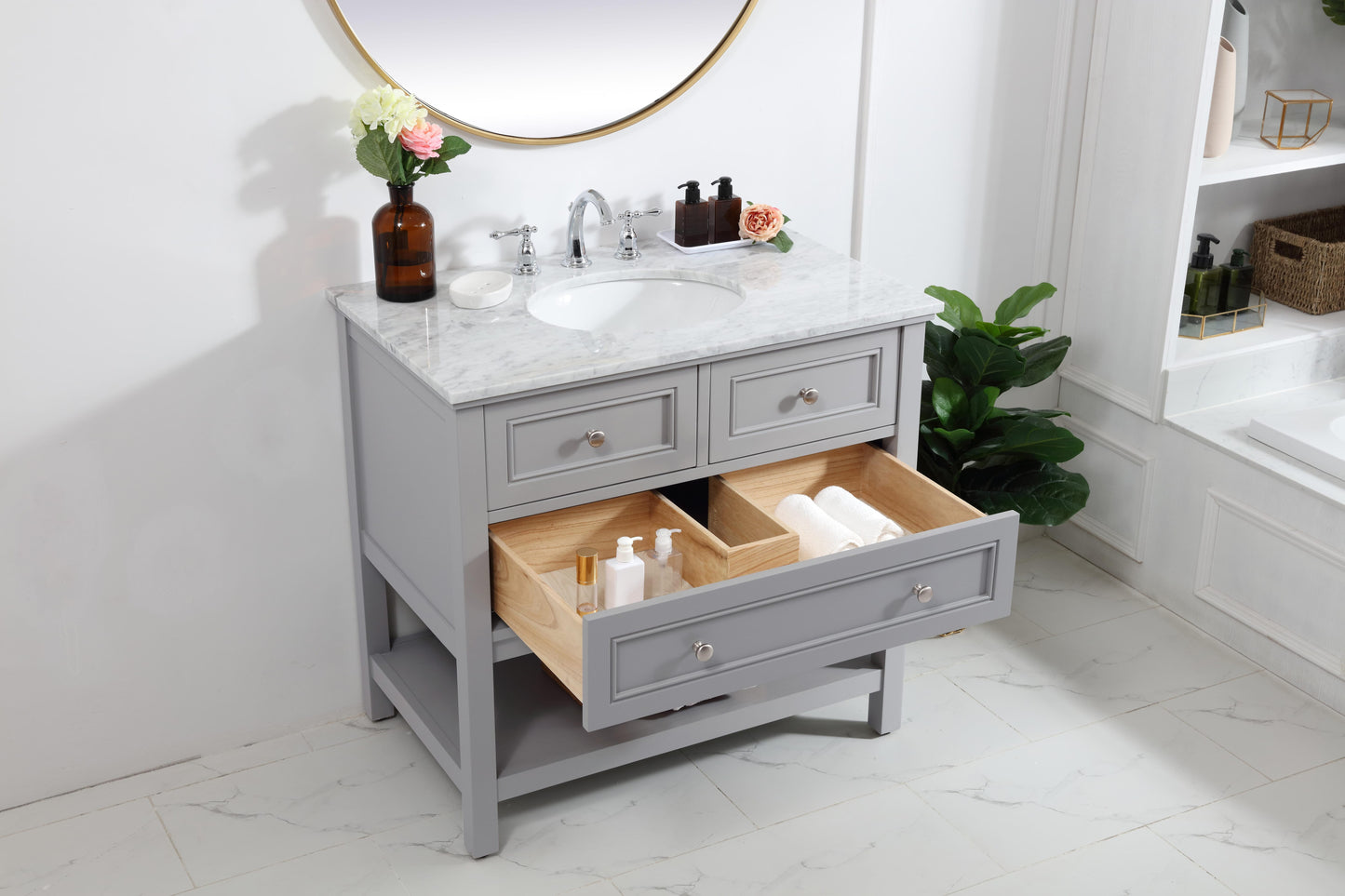 36 in. Single Bathroom Vanity Set in Grey - BC2803634GR