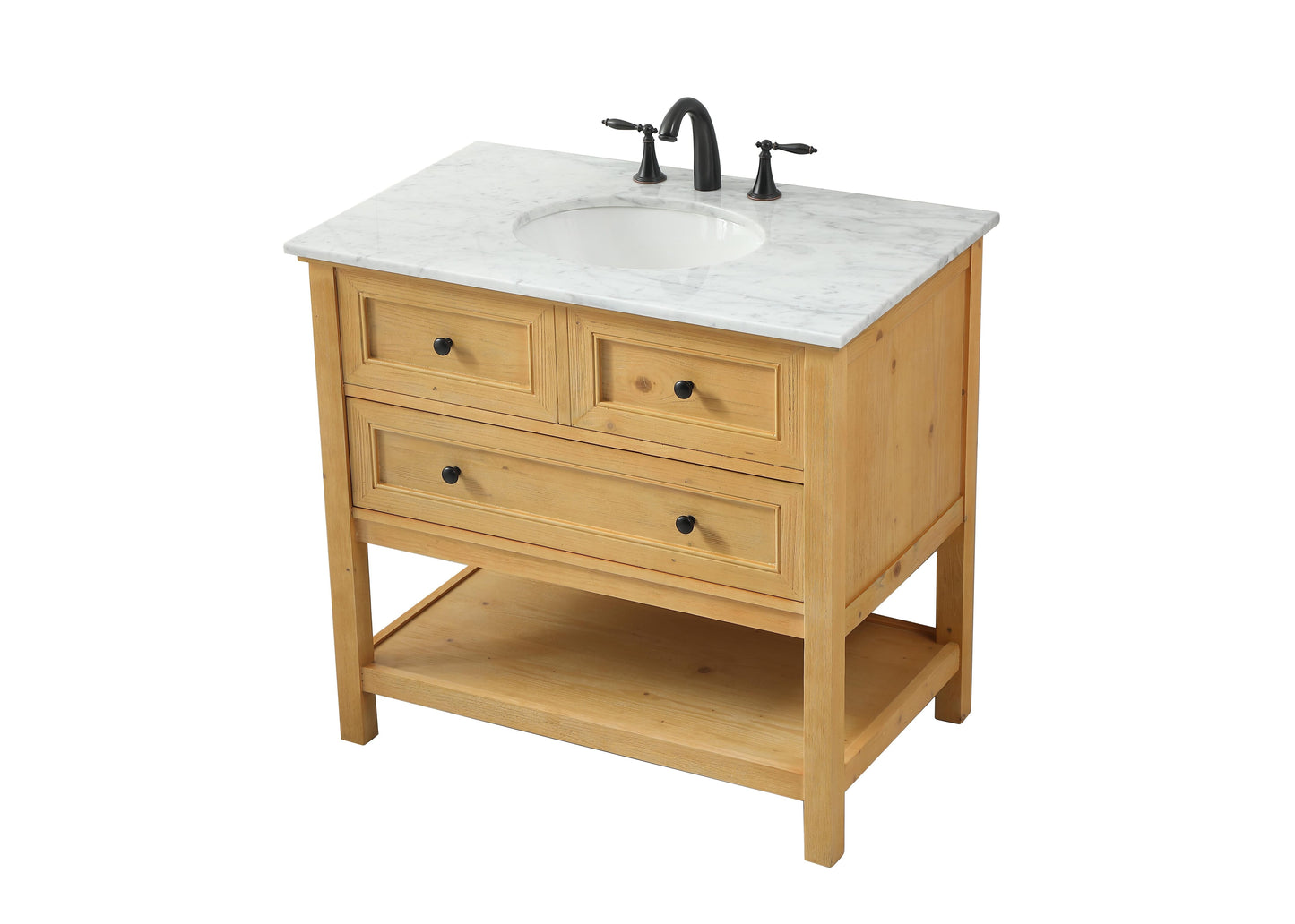 36 inch Single Bathroom Vanity in Natural Wood - BC2803634NW