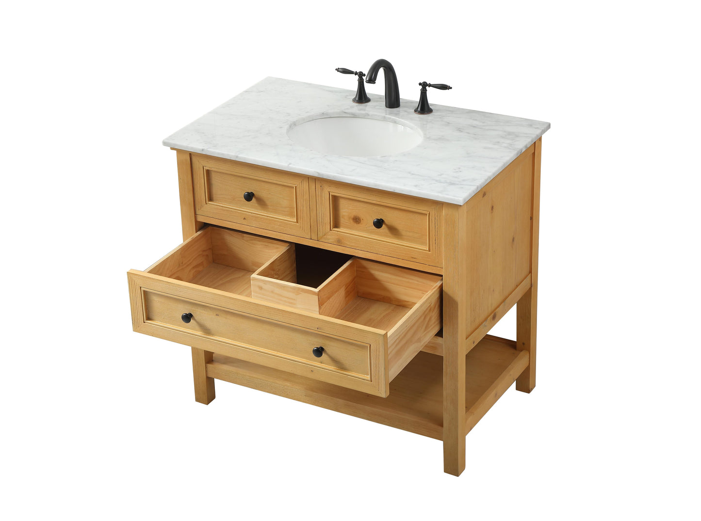 36 inch Single Bathroom Vanity in Natural Wood - BC2803634NW