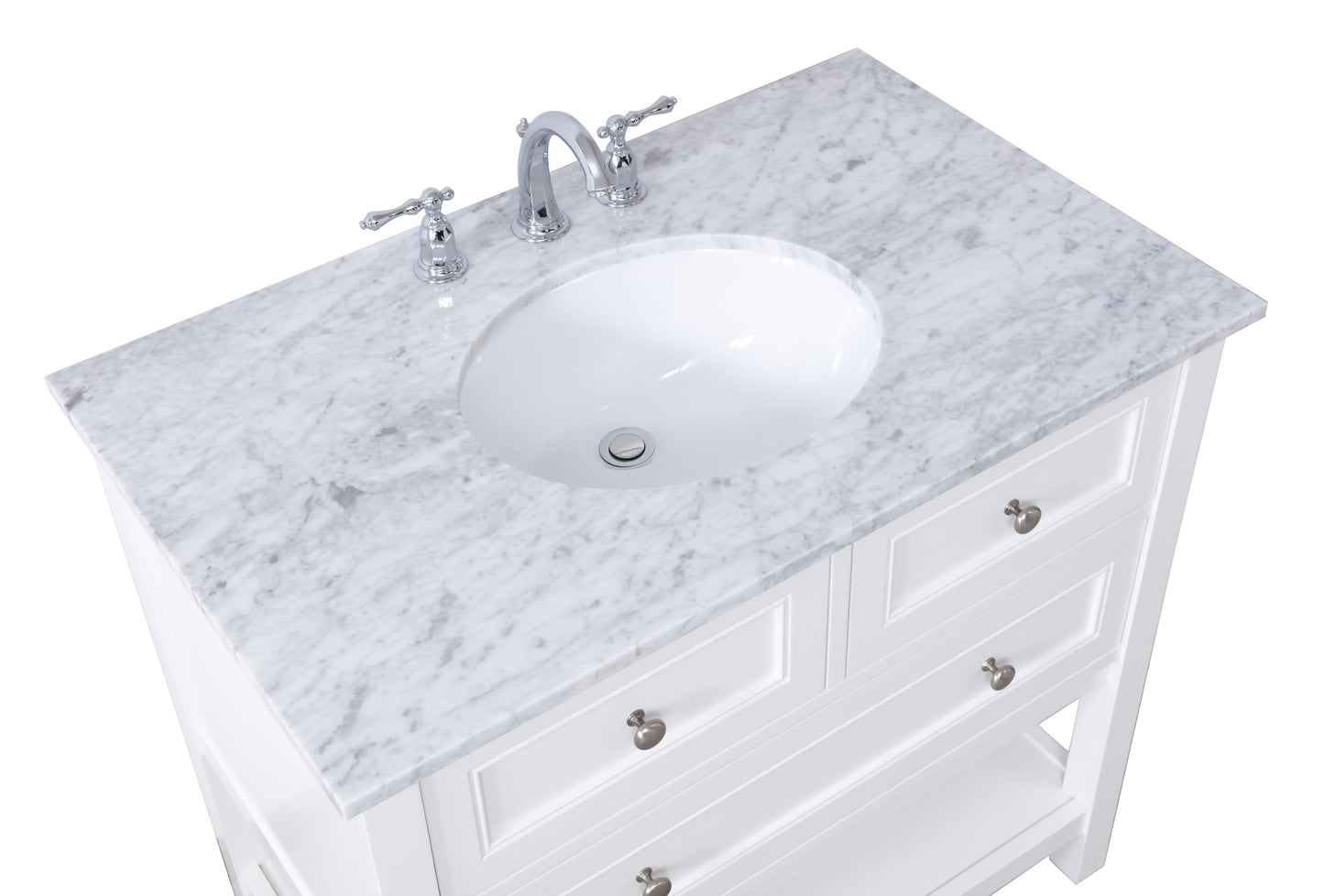 36 in. Single Bathroom Vanity Set in White - BC2803634WH