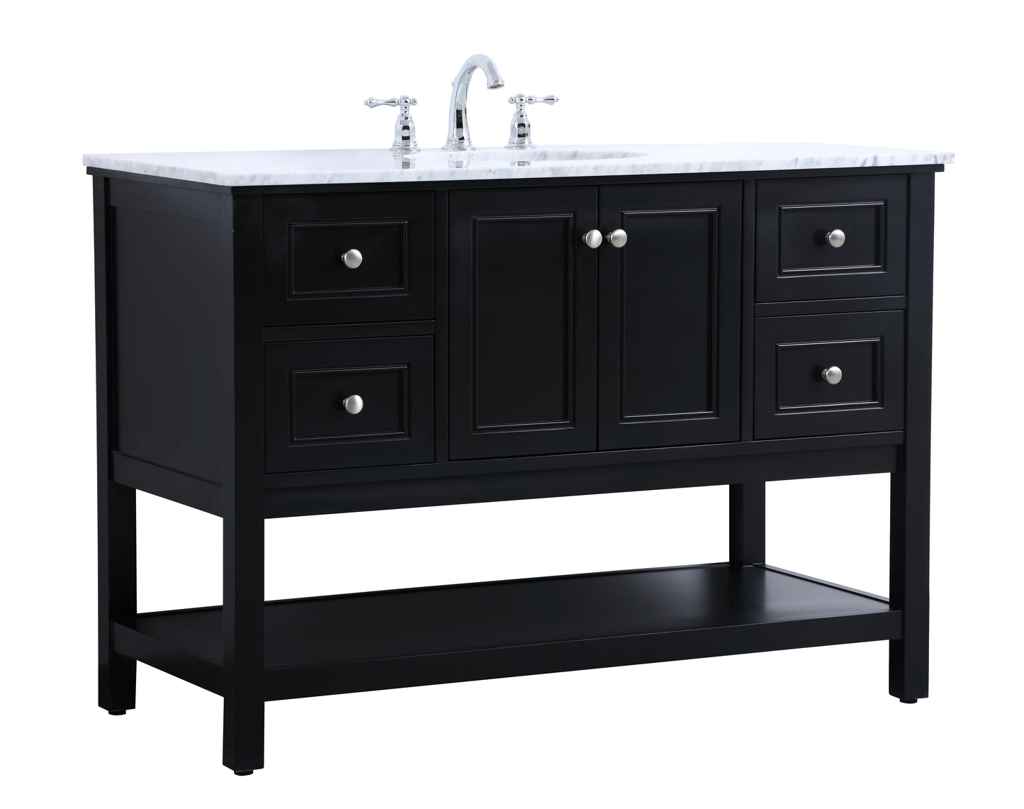 48 in. Single Bathroom Vanity Set in Black - BC2804834BK