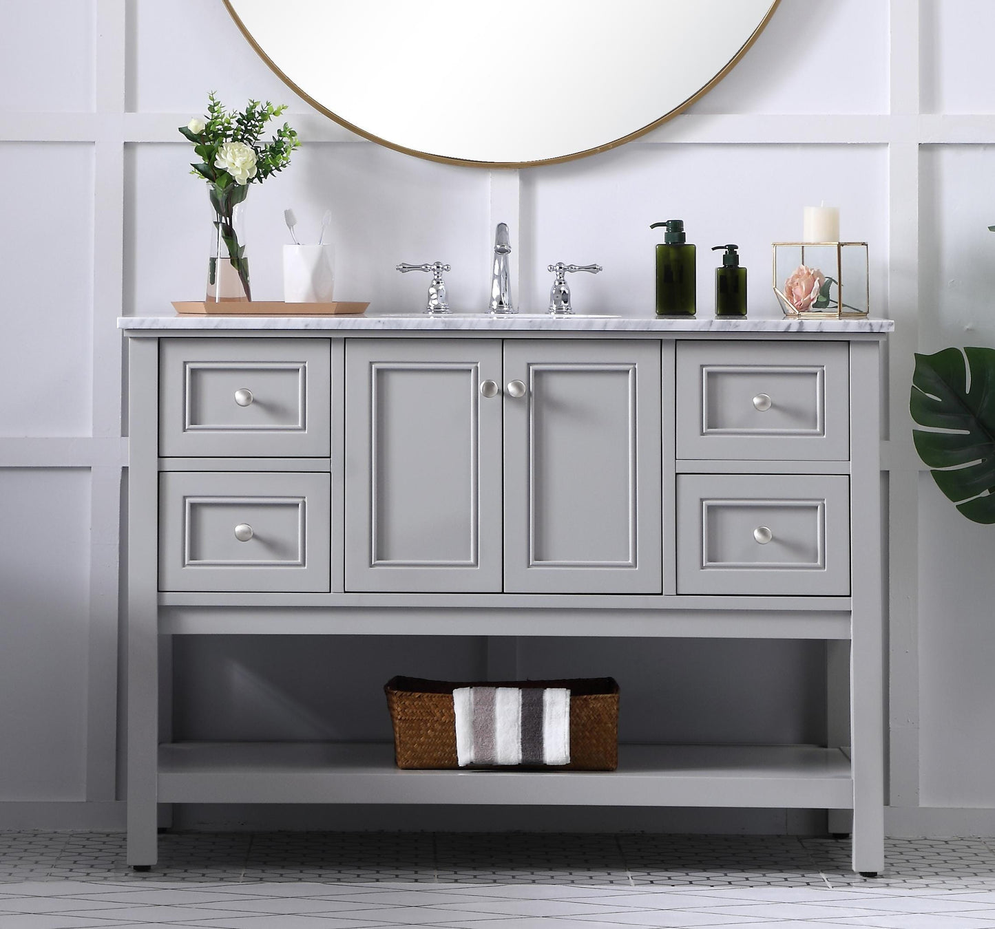 48 in. Single Bathroom Vanity Set in Grey - BC2804834GR