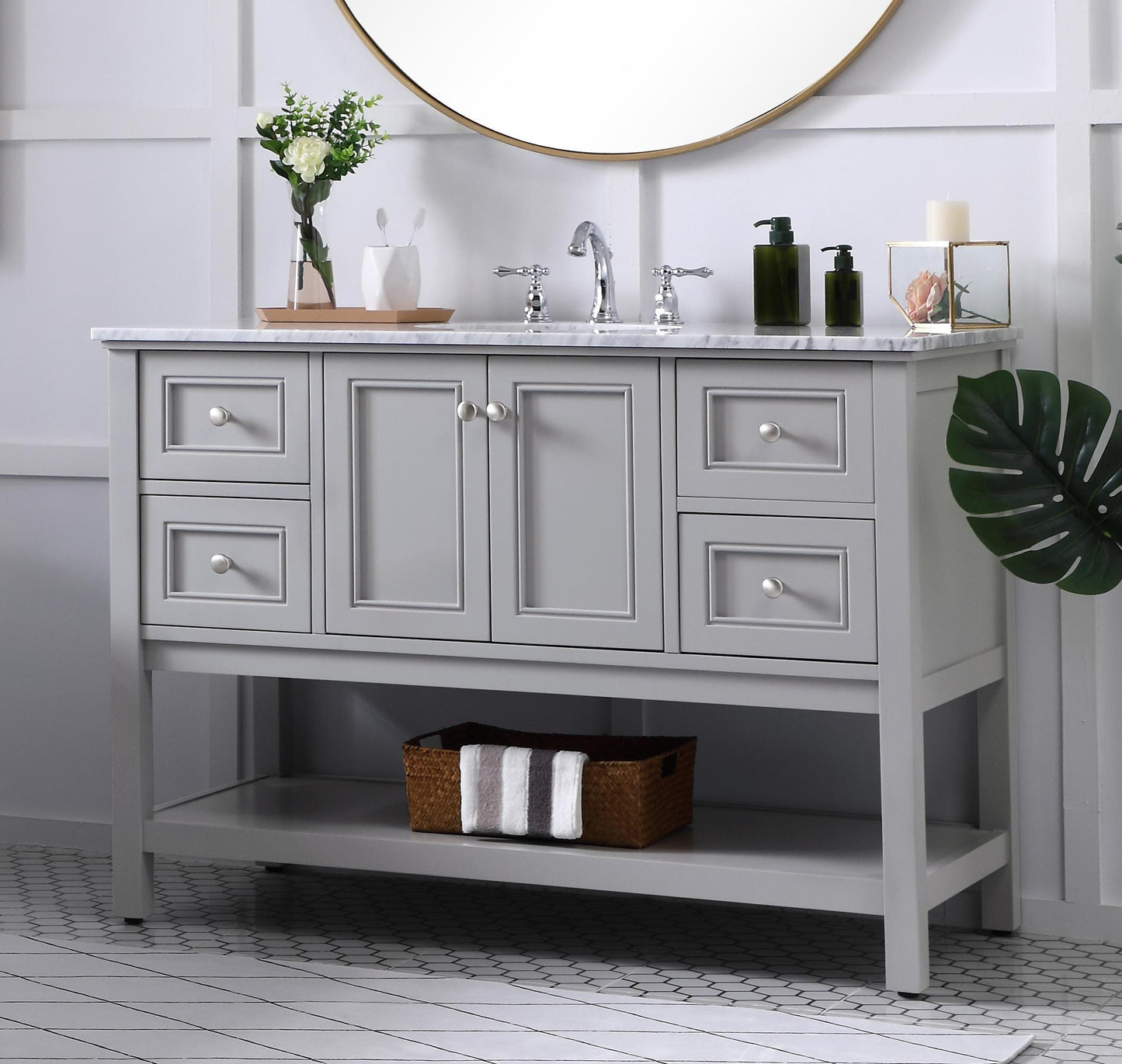 48 in. Single Bathroom Vanity Set in Grey - BC2804834GR