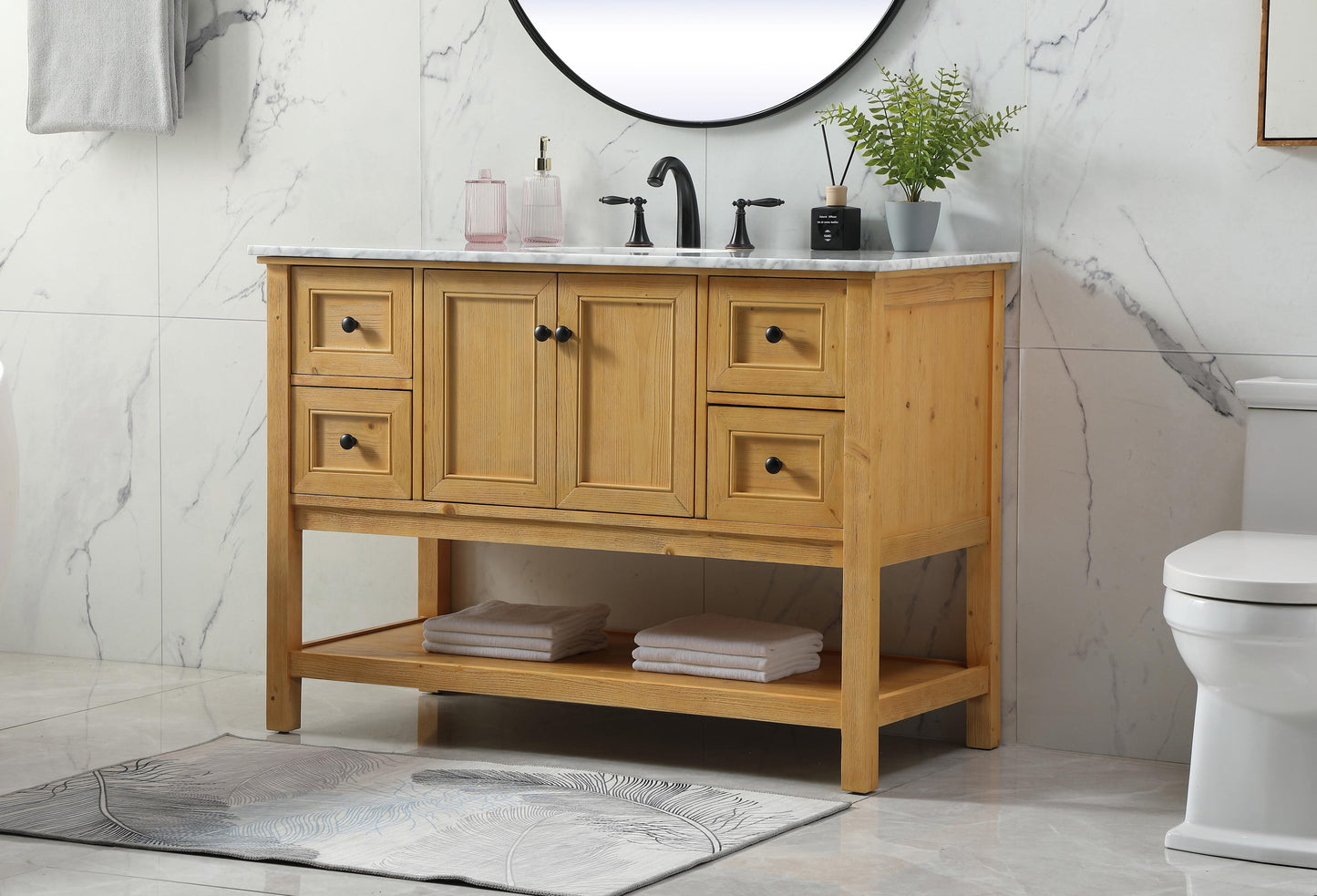 48 inch Single Bathroom Vanity in Natural Wood - BC2804834NW