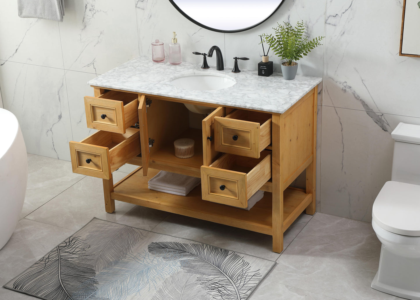 48 inch Single Bathroom Vanity in Natural Wood - BC2804834NW