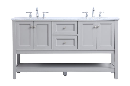 60 in. Double Sink Bathroom Vanity Set in Grey - BC2806034GR