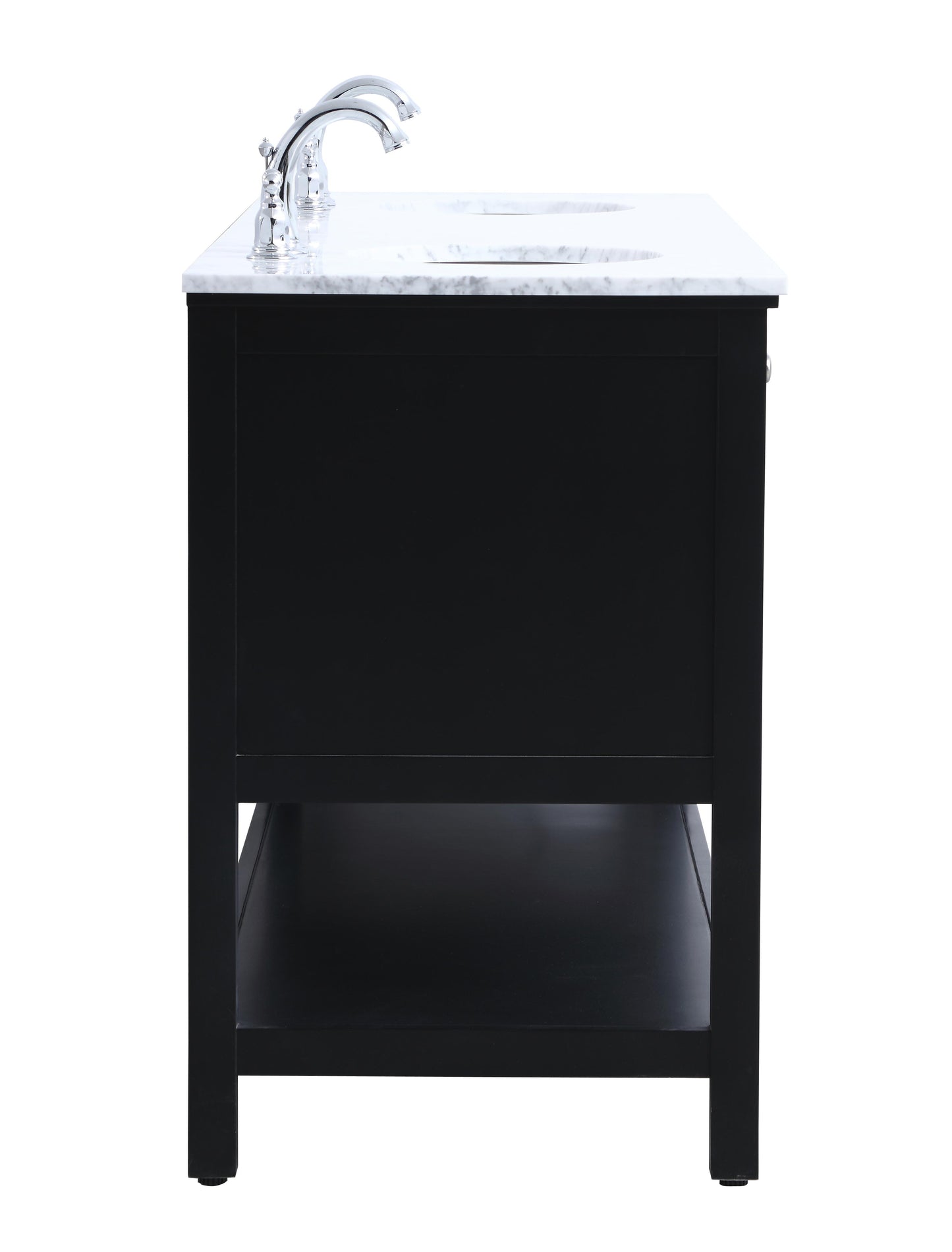 72 in. Double Sink Bathroom Vanity Set in Black - BC2807234BK