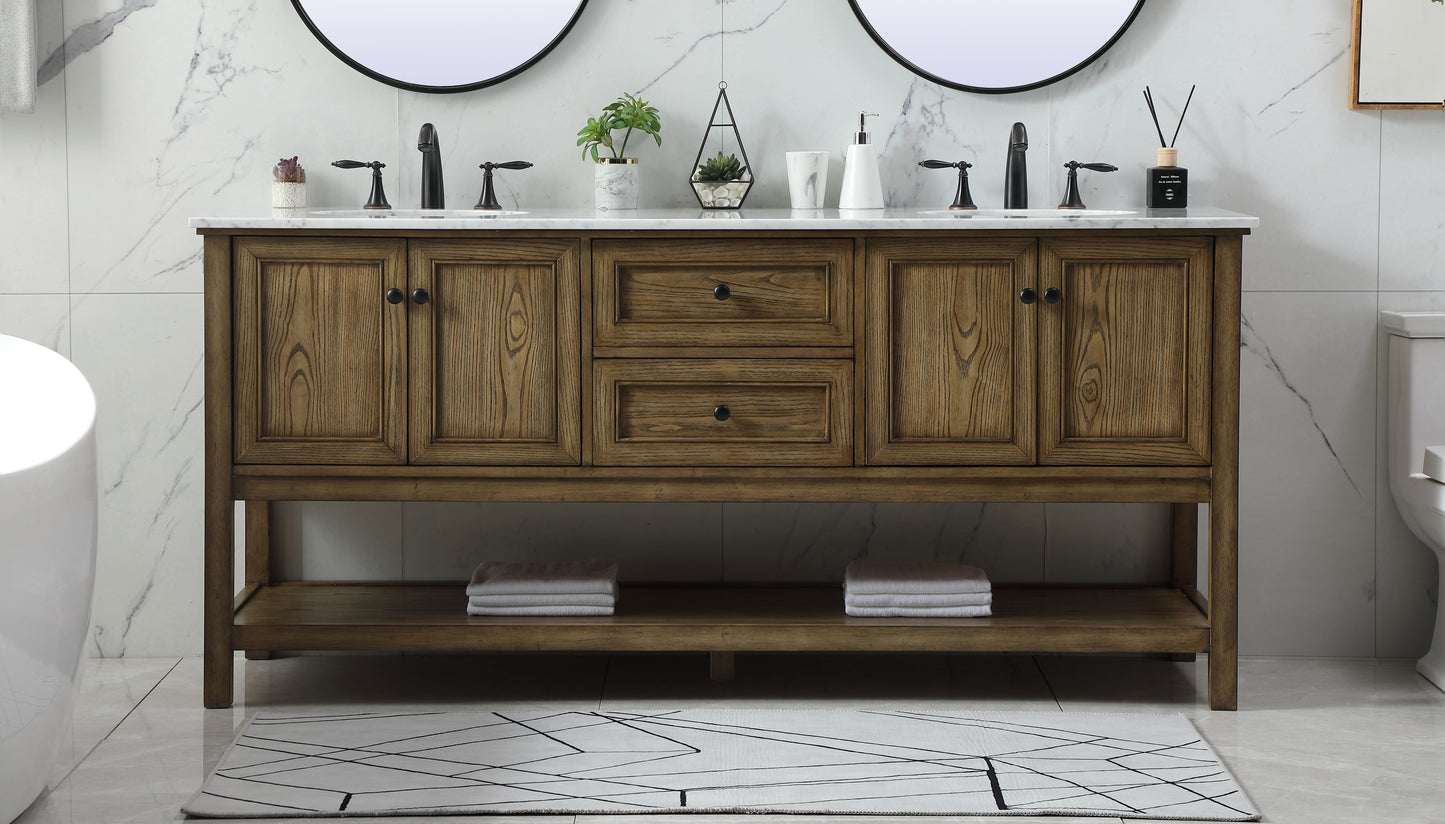 72 inch Double Bathroom Vanity in Driftwood - BC280D7234DW