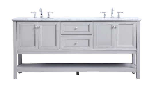 72 in. Double Sink Bathroom Vanity Set in Grey - BC2807234GR