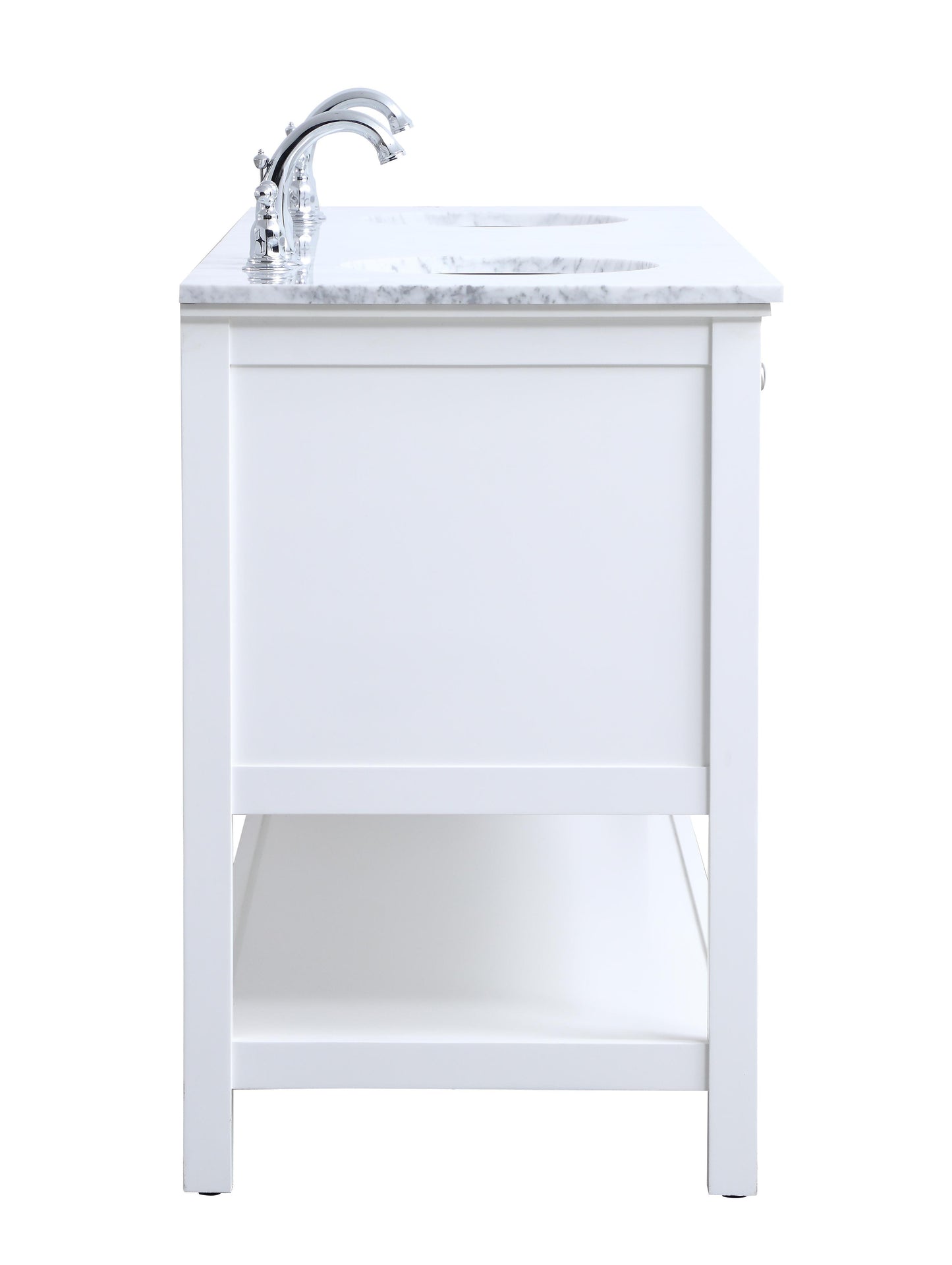 72 in. Double Sink Bathroom Vanity Set in White - BC2807234WH