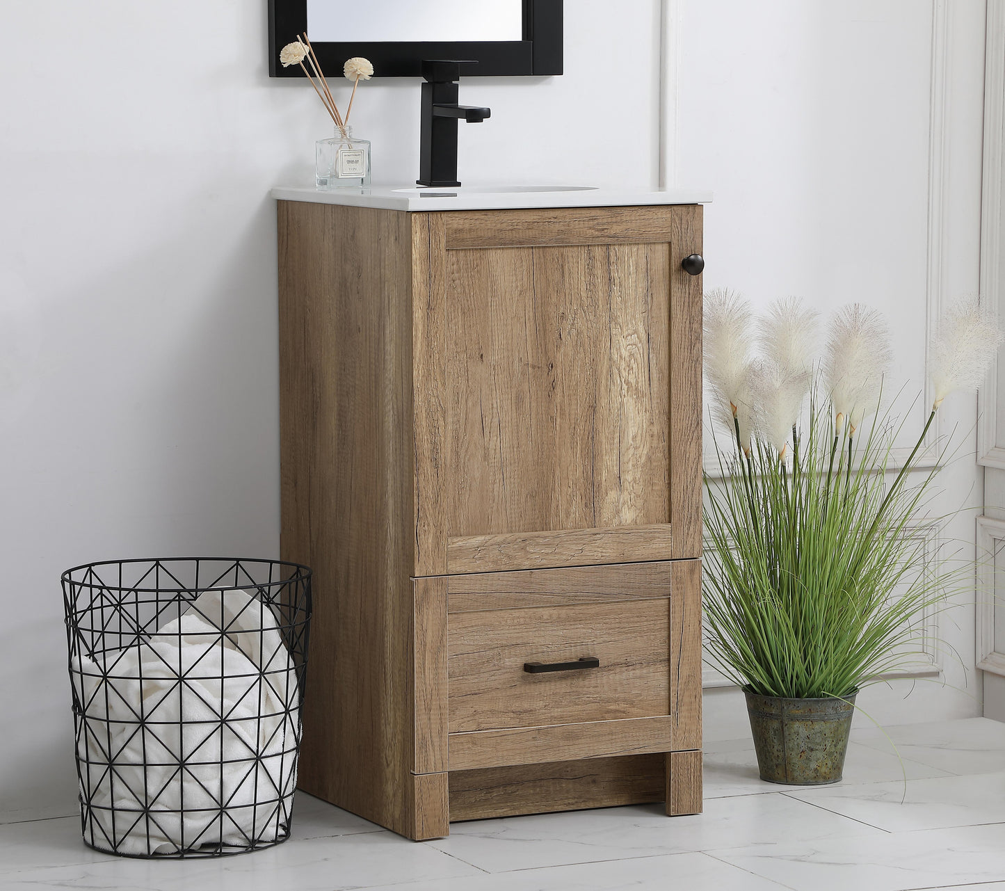 18 inch Single Bathroom Vanity in Natural Oak - BC2901834NT