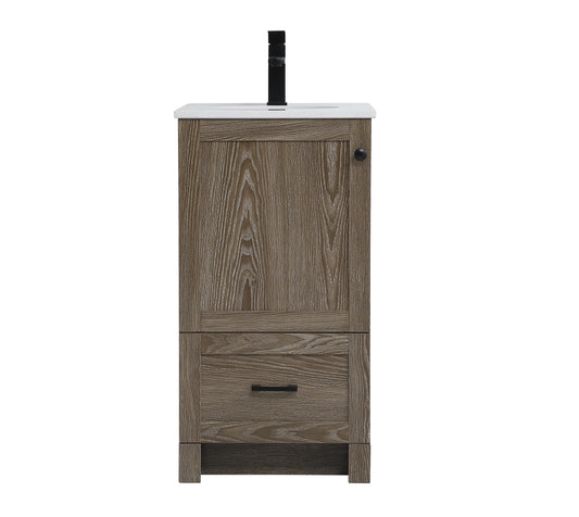 18 inch Single Bathroom Vanity in Weathered Oak - BC2901834WO