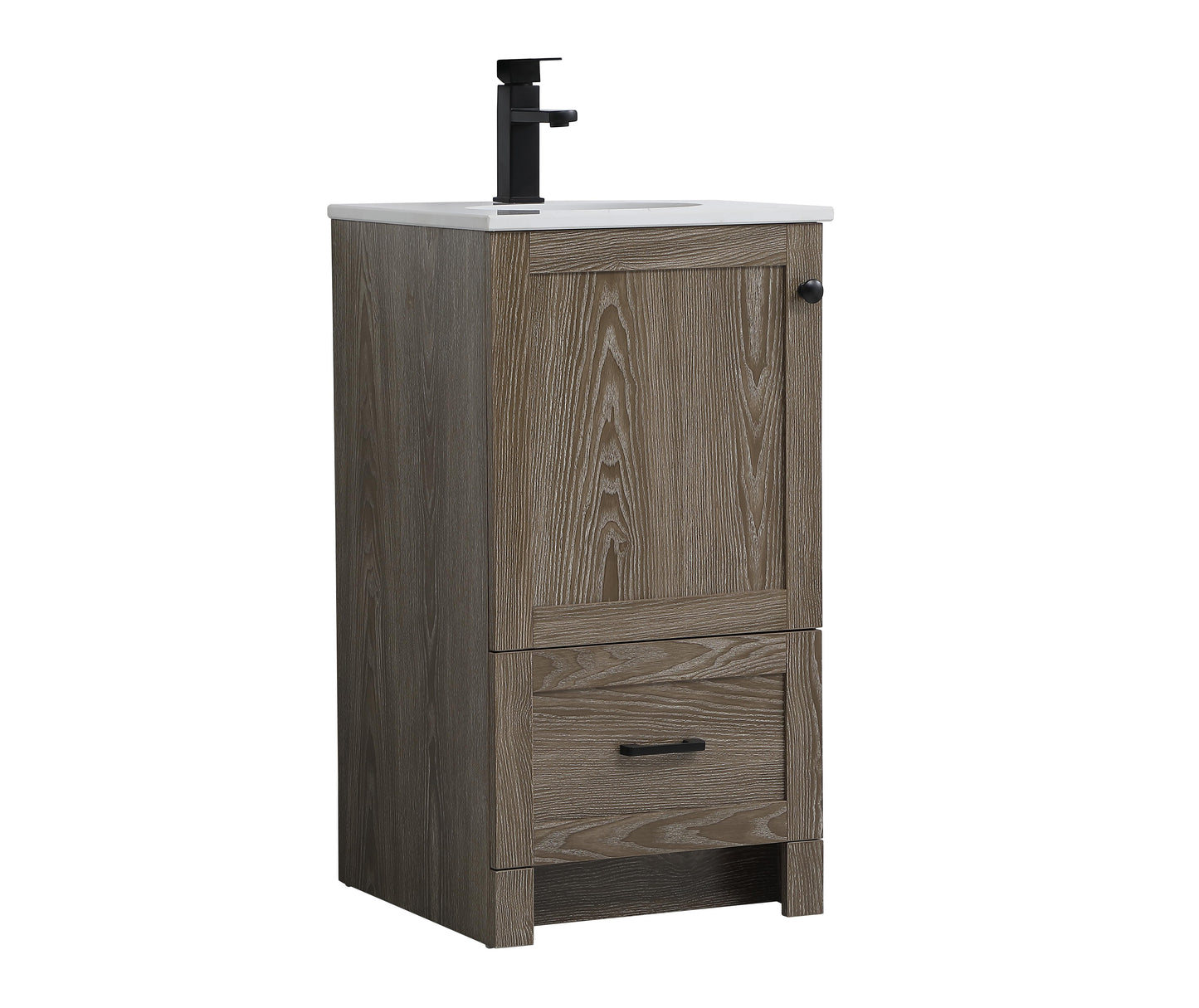 18 inch Single Bathroom Vanity in Weathered Oak - BC2901834WO