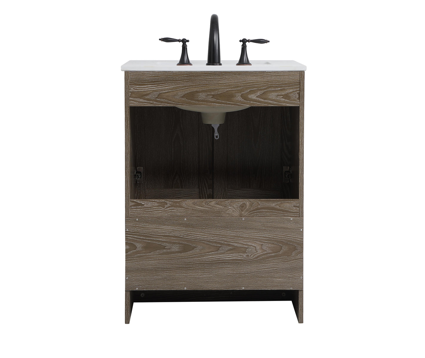 24 inch Single Bathroom Vanity in Weathered Oak - BC2902434WO