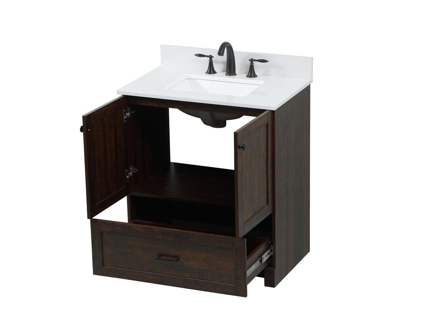 30 inch Single Bathroom Vanity in Expresso with backsplash - BC2903034EX-BS